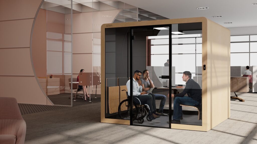 Silen Hybrid Wheel Chair Accessible Office Booth Burgtec